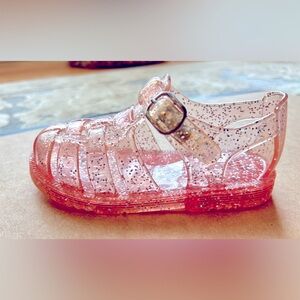 Gap Baby Kids Pink Glitter Sparkle Jelly Fisherman Sandals Scented